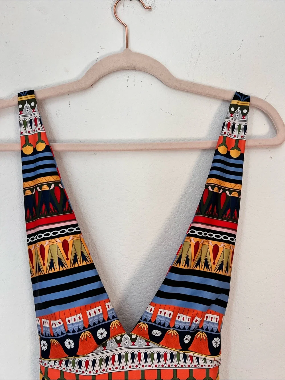 Agua Bendita Florentina One Piece‎ Swimsuit Small Luxury Plunge Swimwear Boho